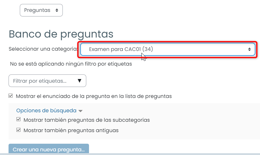 Categorías de preguntas