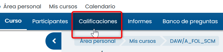 Menú Calificaciones Menú Calificaciones