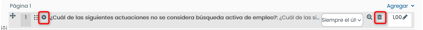 Editar o eliminar una pregunta Editar o eliminar una pregunta