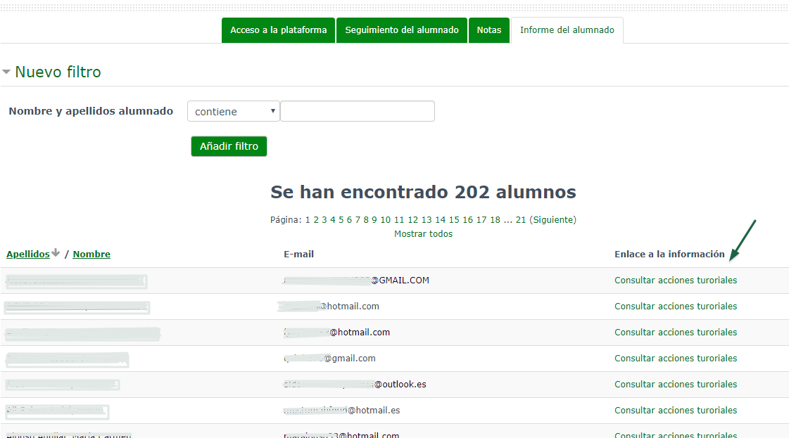 Informe del alumnado