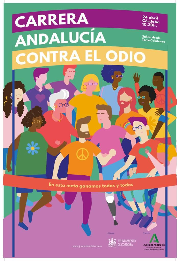 Cartel de la carrera Andalucía contra el odio
