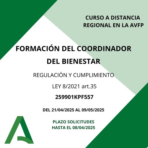 FORMACIÓN DEL COORDINADOR DEL BIENESTAR. REGULACIÓN Y CUMPLIMIENTO LEY 8/2021 art.35