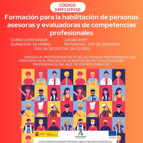 FORMACIÓN PARA LA HABILITACIÓN DE PERSONAS ASESORAS Y EVALUADORAS DE COMPETENCIAS PROFESIONALES