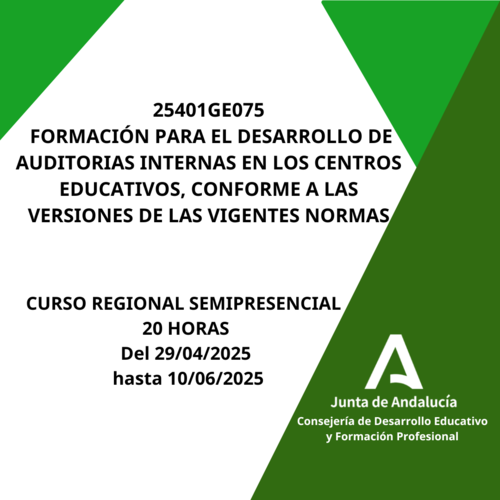 FORMACIÓN PARA EL DESARROLLO DE AUDITORIAS INTERNAS EN LOS CENTROS EDUCATIVOS, CONFORME A LAS VERSIONES DE LAS VIGENTES NORMAS