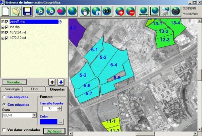 Pantalla del Sistema de Información Geográfica