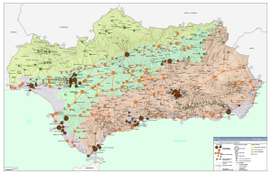 Mapa de Andalucía sobre el POTA