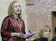 La presidenta del Parlamento, Fuensanta Coves, pronuncia su
          discurso oficial durante la celebración del Pleno Institucional de la Cámara
          autonómica con motivo del Día de Andalucía.