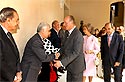 SSMM los Reyes de Espaa saludan a las autoridades de Mlaga a su llegada al
Museo Picasso Mlaga

