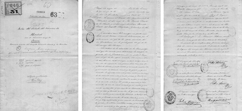 Acta del deslinde del término de Montiel con el término anejo de Orcera (12 de junio de 1.876)
