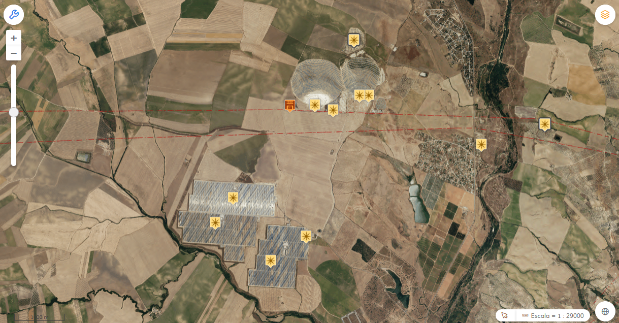 Visor de los Datos Espaciales de Referencia de Andalucía (DERA). Energía - Líneas y Subestaciones Eléctricas y Plantas Solares