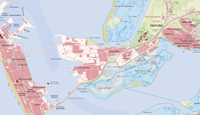 Mapa de la Aglomeracin urbana de la Baha de Cdiz-Jerez