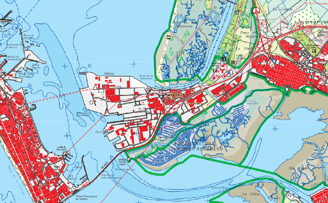 Mapa del Parque Natural de la Baha de Cdiz