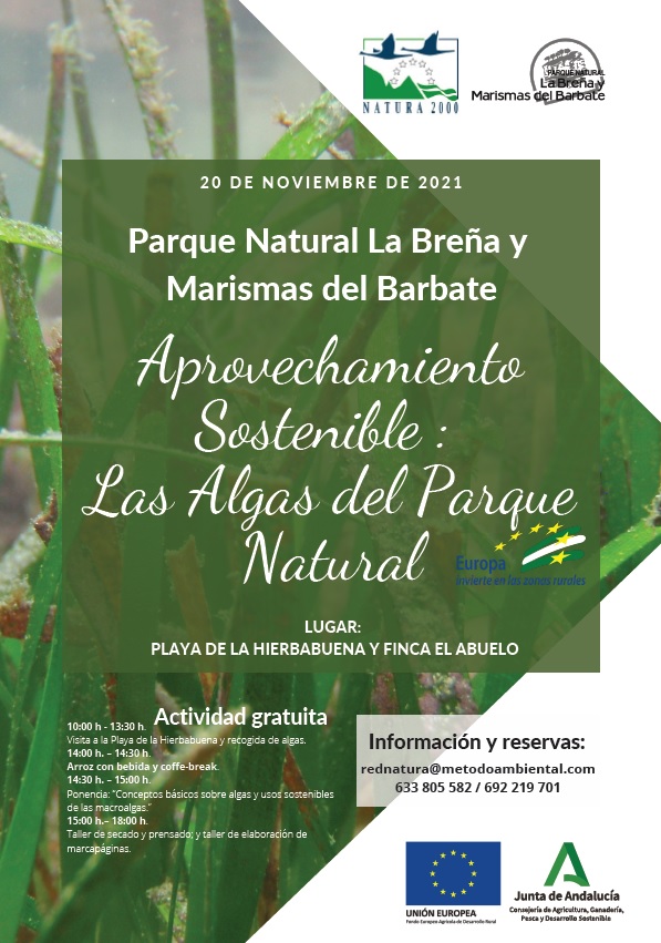 Cartel de la actividad en el Parque Natural La Breña y Marismas del Barbate