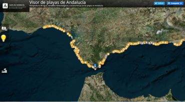 Pantalla del Visualizador de playas de Andalucía