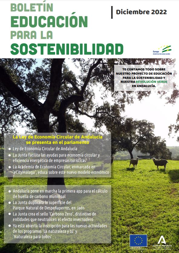 Portada del Boletín Educación para la Sostenibilidad. Diciembre 2022