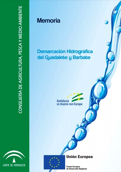 Portada del documento de la memoria. Demarcación Hidrológica del Guadalete y Barbate