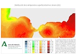 Temperatura superficial del mar (SST). Verano 2021