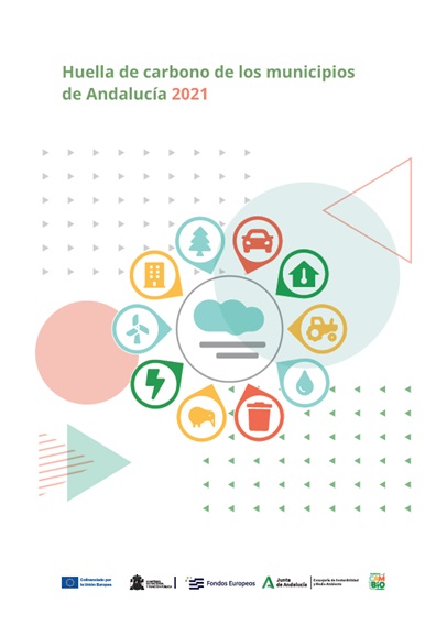 Portada del informe de la Huella de Carbono de los municipios de Andalucía. Año 2021