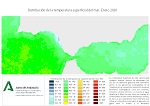 Temperatura superficial del mar (SST). Enero 2020