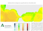 Ampliar mapa, temperatura superficial del mar (SST). Noviembre 2020