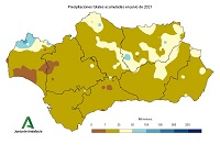 Precipitación total mensual