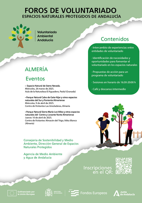 Cartel de foros de voluntariado ambiental en la provincia de Almería