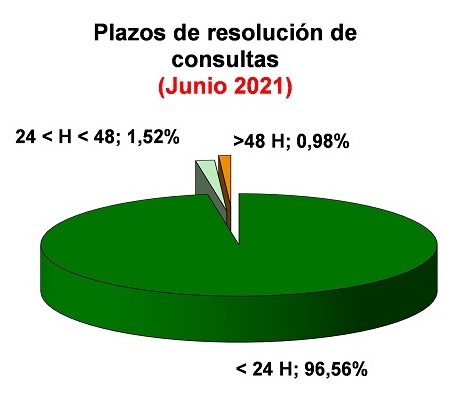 Plazos de resolución de consultas. Junio 2021
