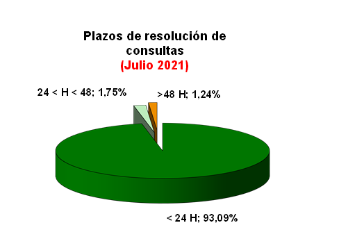 Plazos de resolución de consultas. Julio 2021