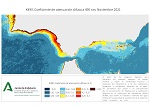 Ampliar mapa, coeficiente de atenuación difusa (K490). Noviembre 2021
