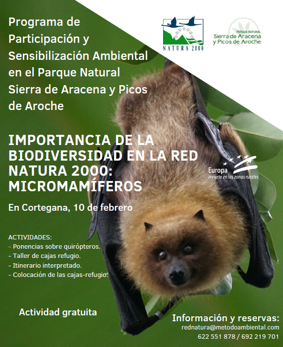Cartel de la jornada 'Importancia de la biodiversidad en la Red Natura 2000: micromamíferos'