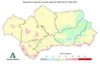 Temperatura media desde el 1 de septiembre