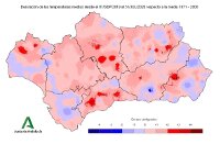 Desviaciones de la temperatura media desde el 1 de septiembre