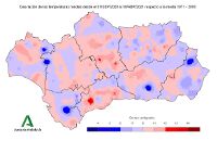 Desviaciones de la temperatura media respecto a la normal