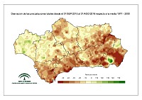 Desviación de la precipitación acumulada respecto a la normal (%)