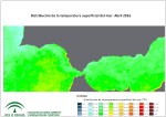 Temperatura superficial del mar (SST). Abril 2016