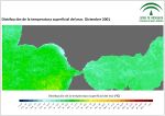 Temperatura superficial del mar (SST). Diciembre 2001