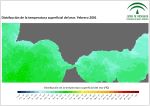 Temperatura superficial del mar (SST). Febrero 2001