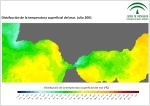 Temperatura superficial del mar (SST). Julio 2001