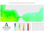 Temperatura superficial del mar (SST). Enero 2022