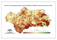 Desviación de la precipitación acumulada respecto a la normal (%)