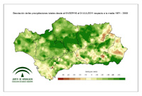 Desviación de la precipitación acumulada respecto a la normal (%)