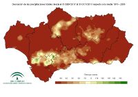 Desviación de la precipitación acumulada respecto a la normal (%)