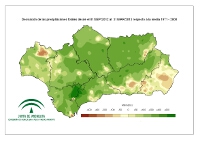 Desviación de la precipitación acumulada respecto a la normal (mm).
