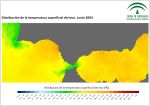 Temperatura superficial del mar (SST). Junio 2004