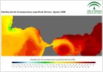 Temperatura superficial del mar (SST). Agosto 2008
