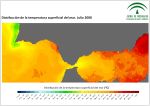 Temperatura superficial del mar (SST). Julio 2008