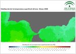 Temperatura superficial del mar (SST). Marzo 2008