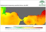 Temperatura superficial del mar (SST). Julio 2007
