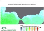 Temperatura superficial del mar (SST). Febrero 2014