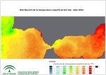 Temperatura superficial del mar (SST). Julio 2014